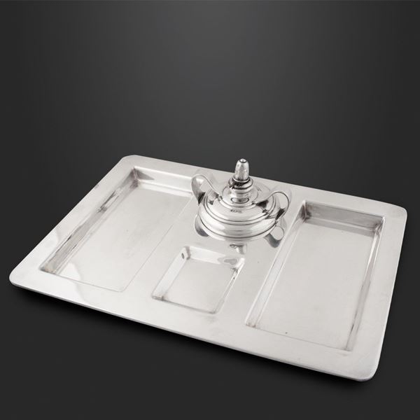 Tiffany - 925 SILVER DESK TRAY, RECTANGULAR SHAPE WITH SLOT FOR MELTING SEALING WAX