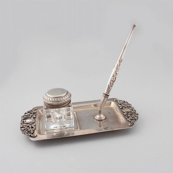 925 SILVER INKPOT, Stamped 567, Florence  - Auction Timed Auction Jewelery , Watches and Silver - Casa d'Aste International Art Sale