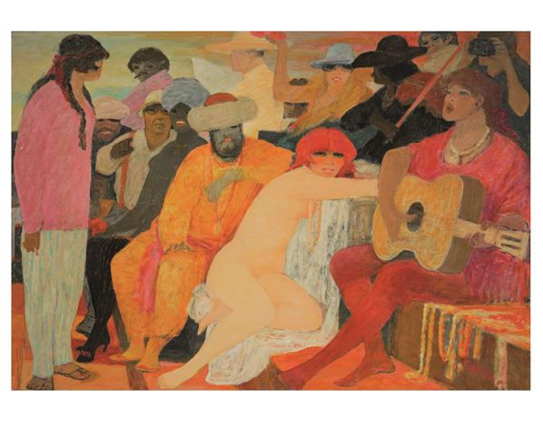 Fiume : Piazza di Spagna, metà anni settanta  - Auction Modern, Contemporary and 19th Century Paintings - Casa d'Aste International Art Sale