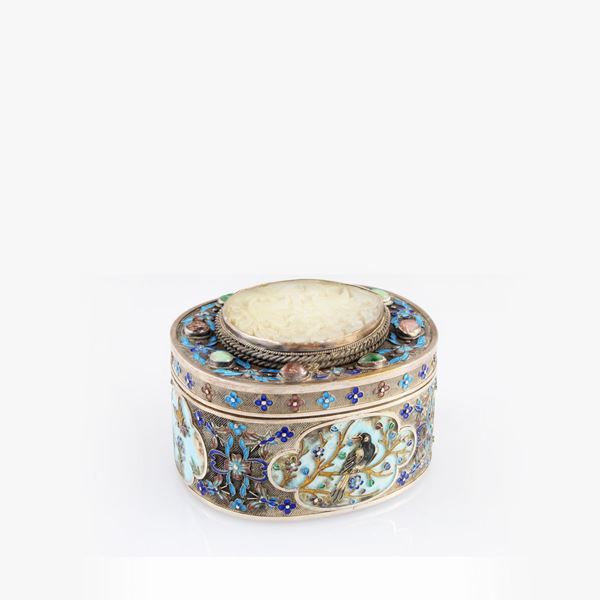 BOX “CLOISONNE”, SILVER 800