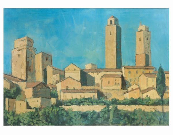 Borgata in Romagna, 1965  - Auction Modern, Contemporary and 19th Century Paintings - Casa d'Aste International Art Sale