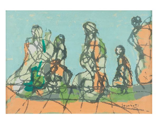 ADOLFO SAPORETTI : Meridiana  (1971)  - Olio su tela - Asta ARTE MODERNA E CONTEMPORANEA - Casa d'Aste International Art Sale