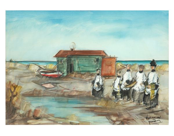 ANONIMO : Paesaggio marino  - Auction Modern, Contemporary and 19th Century Paintings - Casa d'Aste International Art Sale
