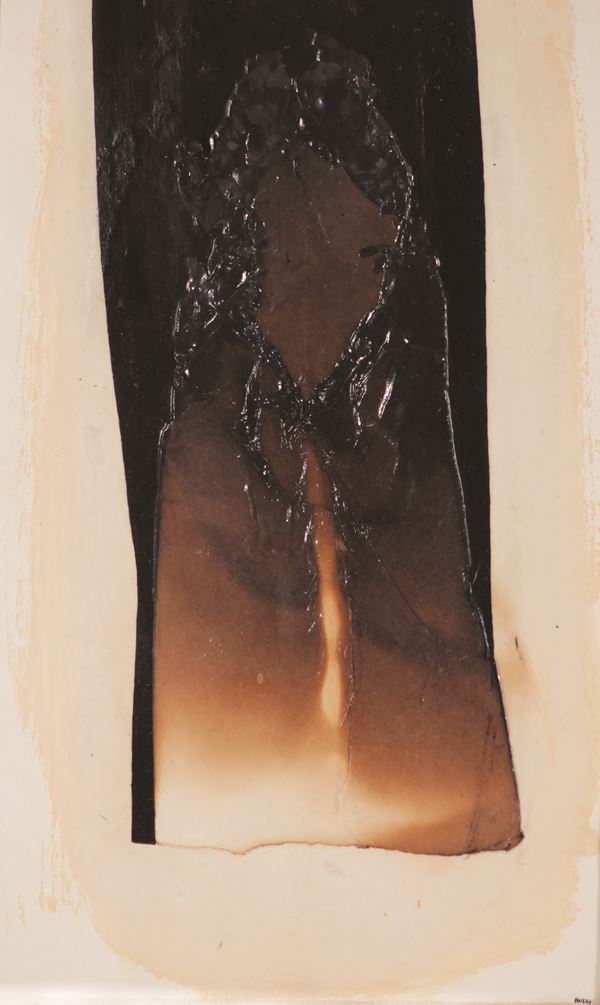 ALBERTO BURRI : Combustione  (1964)  - Carta, acrilico, vinavil, combustione su  [..]