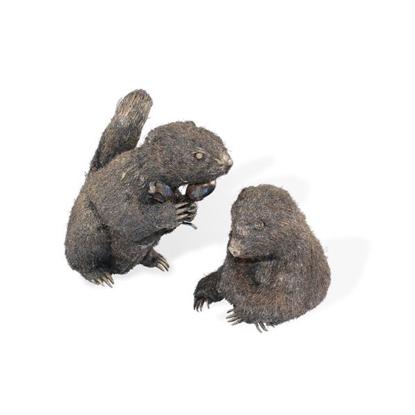 SQUIRREL AND WOODCHUCK, SILVER 925