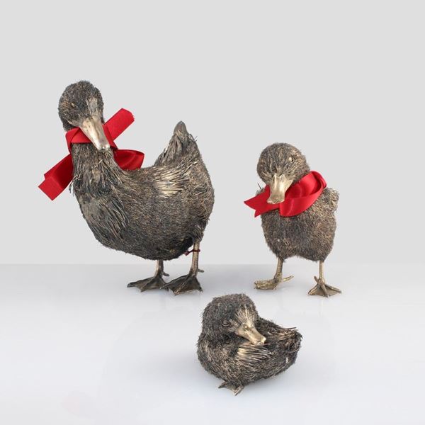 DUCKS FAMILY, SILVER 925  - Auction Important Jewelry - Casa d'Aste International Art Sale