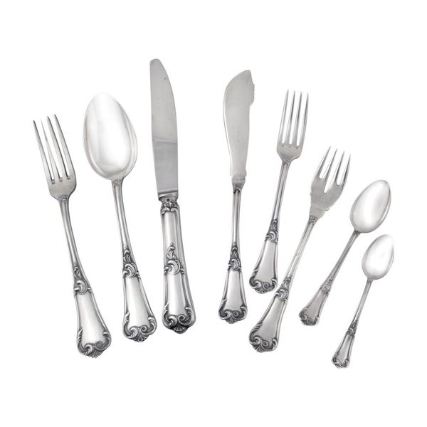800 SILVER, 132 PIECES TWELVE CUTLERY SERVICE