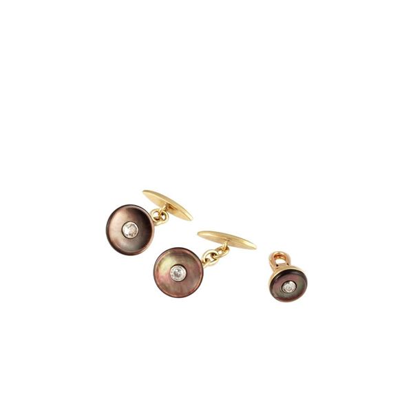 SET CUFFLINKS AND BUTTON