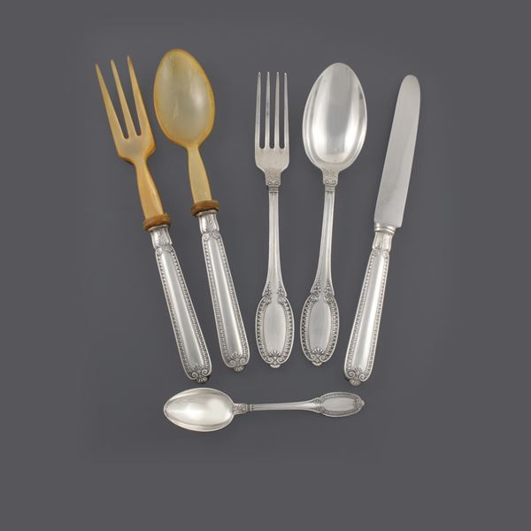 800 SILVER TWELVE CUTLERY SERVICE, 101 PIECES   - Auction IMPORTANT JEWELERY, SILVER & OBJETS DE VERTU - Casa d'Aste International Art Sale