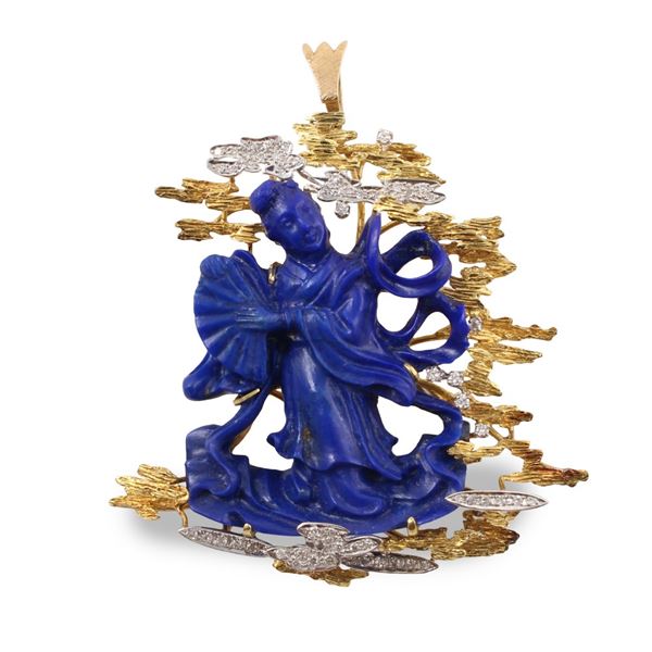 SPILLA-PENDENTE  - Asta Tempo d'estate Gioielli, Orologi e Argenti - Casa d'Aste International Art Sale