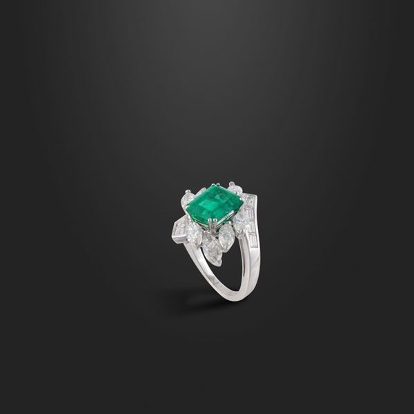 RING, COLOMBIA EMERALD