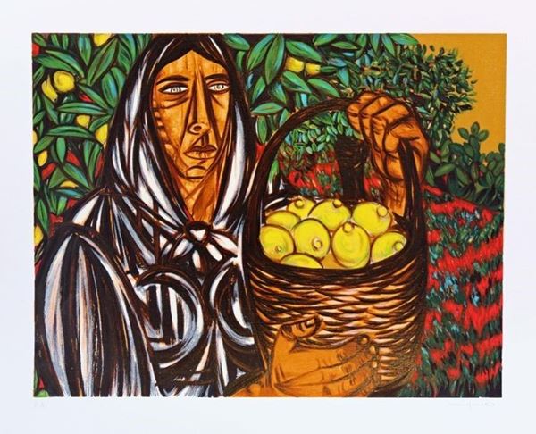 Contadina con limoni, anni ‘80