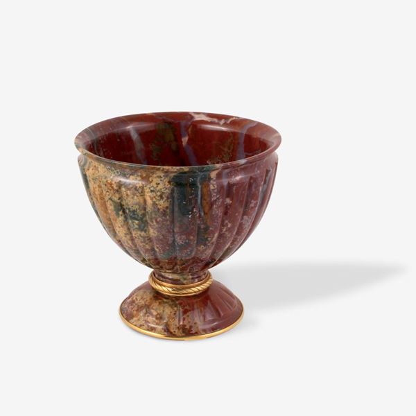 18Kt GOLD AND JASPER CUP