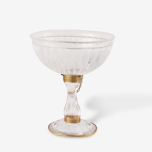18Kt GOLD AND ROCK CRYSTAL CUP