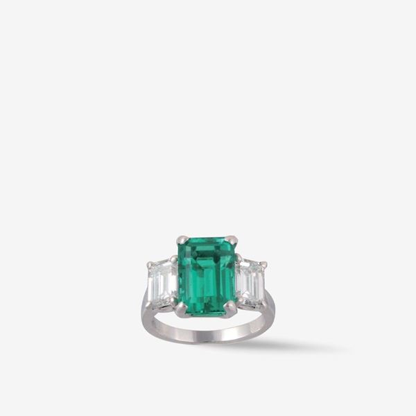 RING, COLOMBIA EMERALD