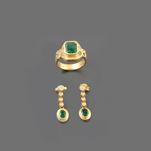 RING AND EARRINGS  - Auction Jewels, Silver and Objects - Casa d'Aste International Art Sale