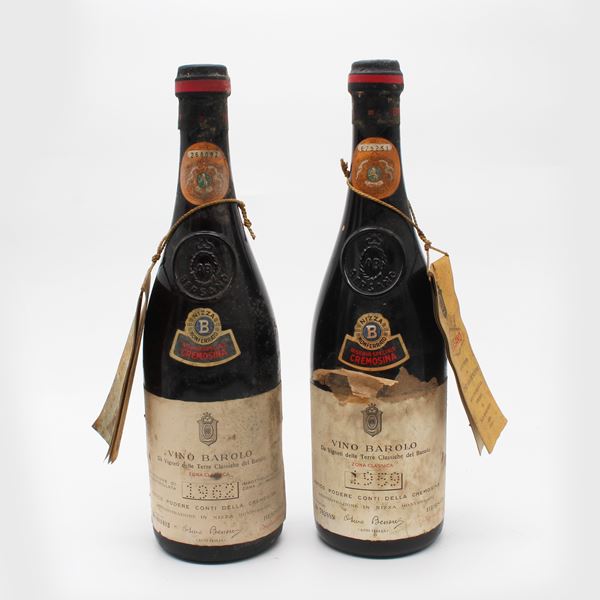 BAROLO CONTI DELLA CREMOSINA 1959 E 1962, BERSANO