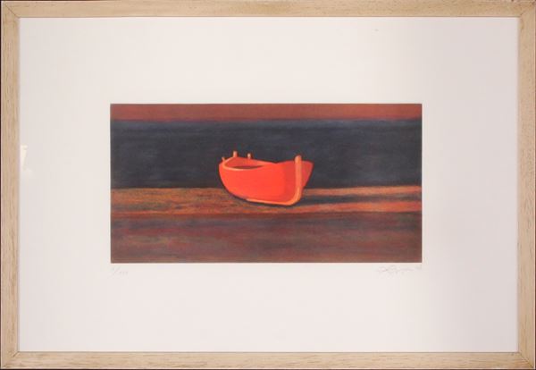 Barca rossa  - Asta Libri illustrati e Arte Moderna, Contemporanea e Dipinti del XIX secolo  - Casa d'Aste International Art Sale