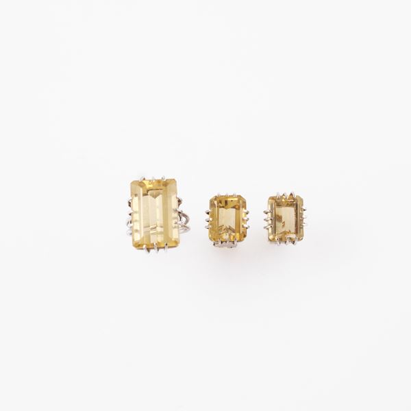 PARURE OF RING AND EARRINGS