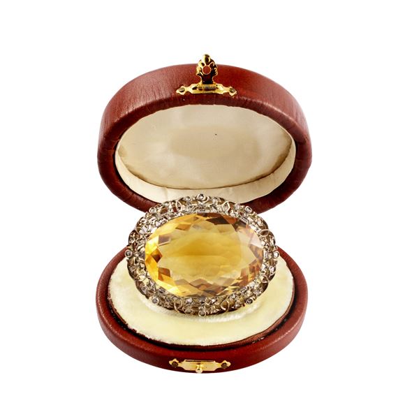 18KT GOLD, SILVER AND QUARTZ BROOCH  - Auction Jewelery & Objects by Vertu - Casa d'Aste International Art Sale