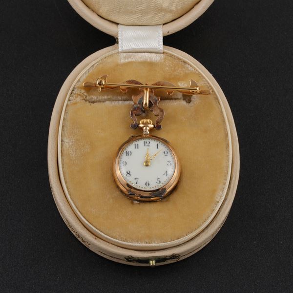 BROOCH WITH PENDANT POCKET WATCH