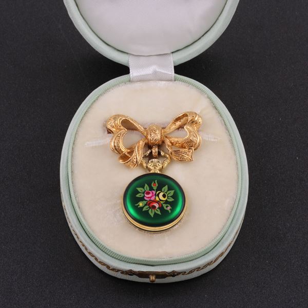 BROOCH WITH PENDANT POCKET WATCH