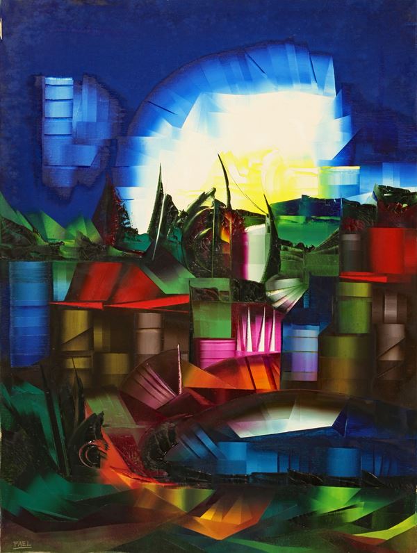 Composizione, anni ‘80  - Asta Libri illustrati e Arte Moderna, Contemporanea e Dipinti del XIX secolo  - Casa d'Aste International Art Sale