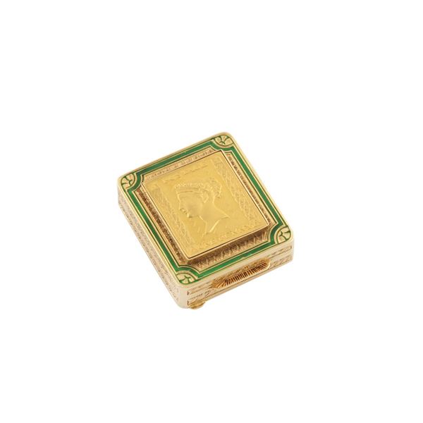 PILL BOX, WITH PENNY BLACK STAMP 