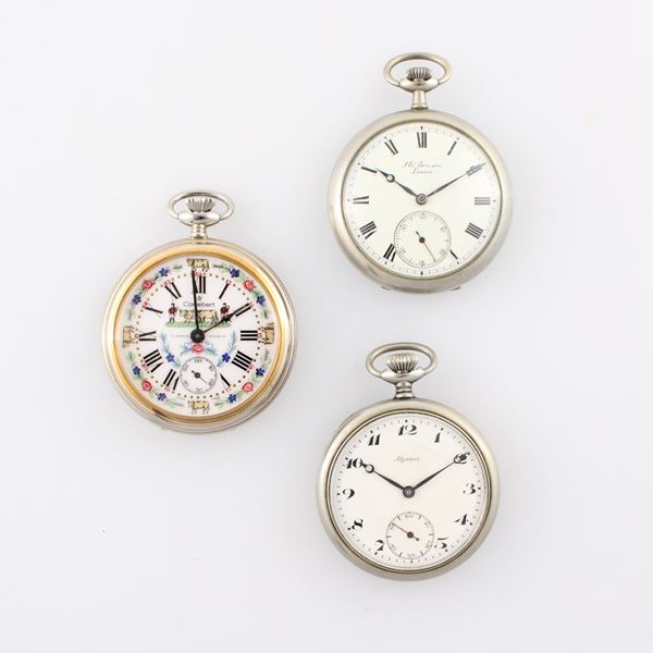 Lotto di tre orologi da tasca in metallo  - Asta Tempo d'estate Gioielli, Orologi e Argenti - Casa d'Aste International Art Sale