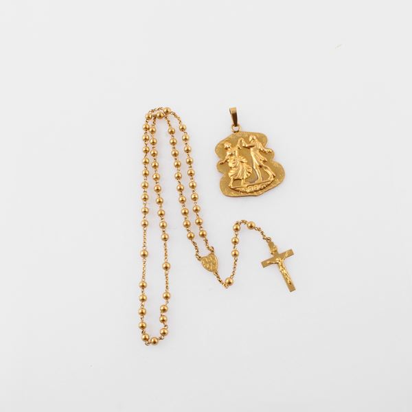 LOT OF PENDANT AND ROSARY