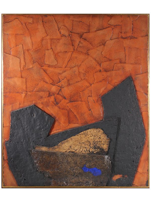 ROBERTO CRIPPA : Red Sky  (1965)  - collage sughero - Auction MODERN AND CONTEMPORARY ART - Casa d'Aste International Art Sale