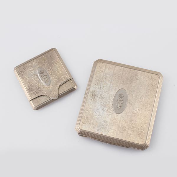 LOT OF CIGARETTE CASE AND MATCHSTICK HOLDER