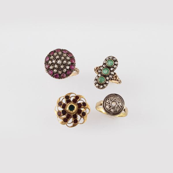 LOT OF FOUR RINGS  - Auction Jewelery and Watches - Casa d'Aste International Art Sale