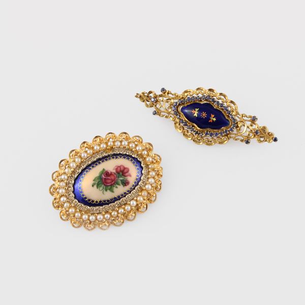 LOT OF TWO BROOCHES  - Auction Summer Time Jewelry, Watches and Silver - Casa d'Aste International Art Sale