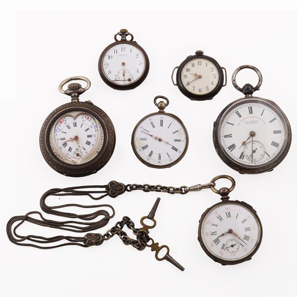 LOTTO DI 6 OROLOGI - LOT OF SIX POCKET WATCHES