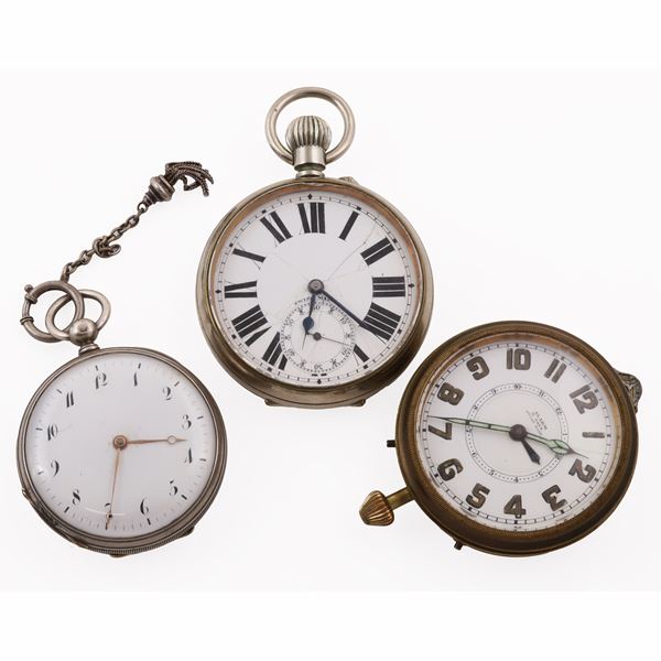 LOTTO DI TRE OROLOGI : LOT OF THREE POCKET WATCHES  - Auction JEWELRY, WATCHES, AND SILVERWARE - Casa d'Aste International Art Sale