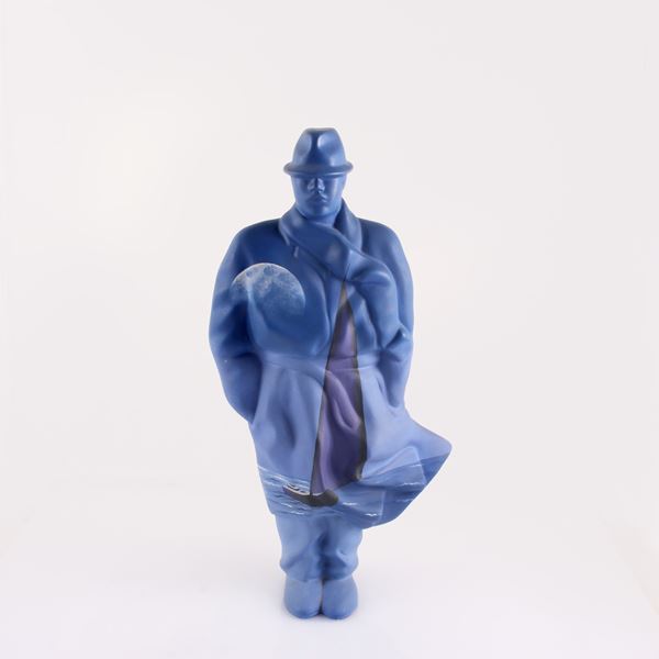 L'AQUILONE CERAMICHE Fiesole Firenze : Uomo nel vento  (1992)  - Statua in ceramica - Auction Paintings and Sculptures - Casa d'Aste International Art Sale