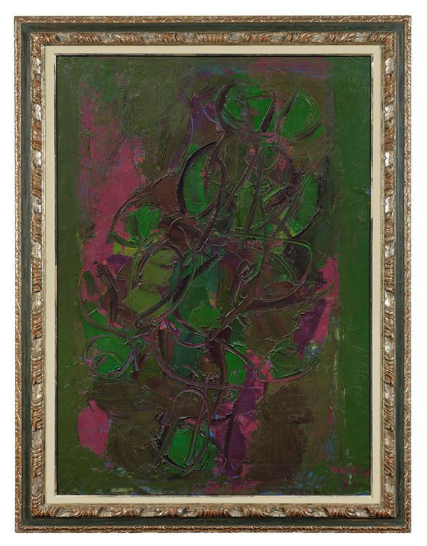 ENNIO MORLOTTI : Vegetazione  (1963)  - Olio su tela - Asta Dipinti di Arte Moderna, Contemporanea e XIX Secolo - Casa d'Aste International Art Sale