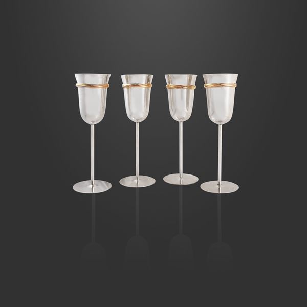 QUATTRO CALICI DA CHAMPAGNE, CARTIER "Trinity"