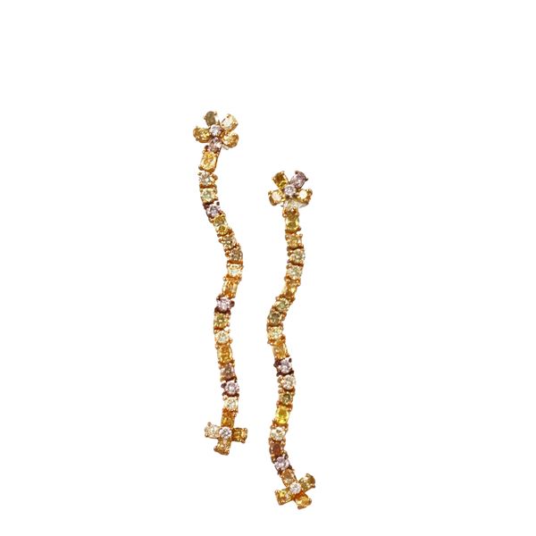 18KT GOLD AND DIAMONDS EARRINGS  - Auction Important Jewelry - Casa d'Aste International Art Sale