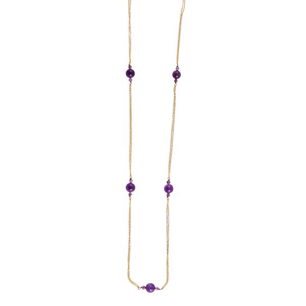 18KT GOLD AND AMETHISTS NECKLACE