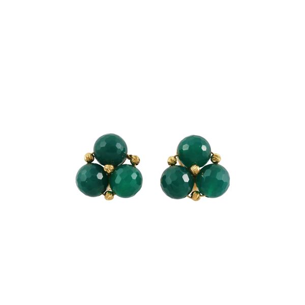 18KT GOLD AND CHRYSOPRASE EARRINGS