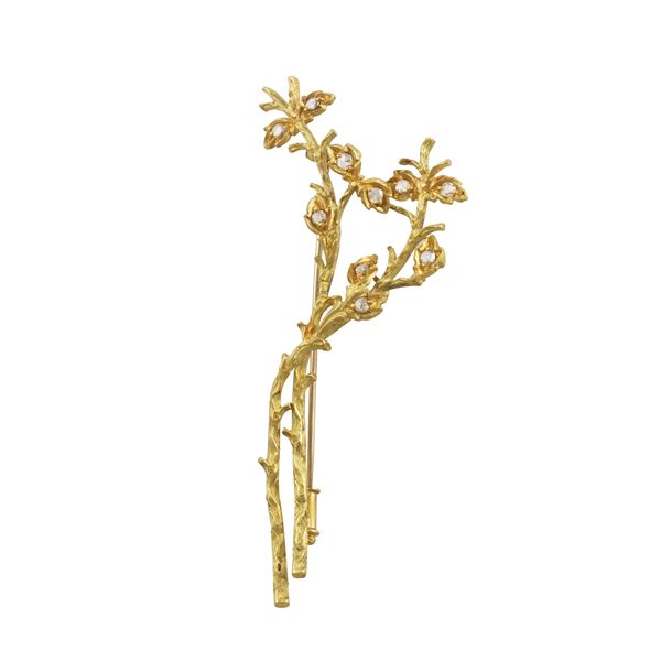 18KT GOLD AND ROSE CUT DIAMONDS BROOCH, FEDERICO BUCCELLATI  - Auction Jewelery & Objects by Vertu - Casa d'Aste International Art Sale