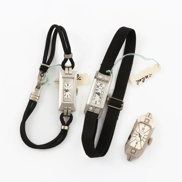Lot of Three Wistwatches: Two in Gold-One in steel  - Auction Jewelery & Watches - Casa d'Aste International Art Sale