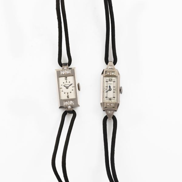 Set of two lady's Art Deco wristwatches