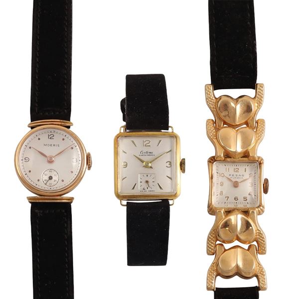 Tre orologi in oro