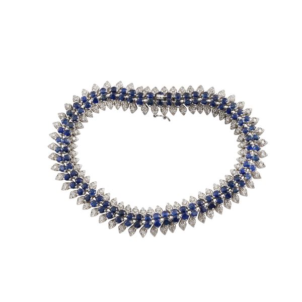 18KT GOLD, SAPPHIRES AND DIAMONDS BRACELET