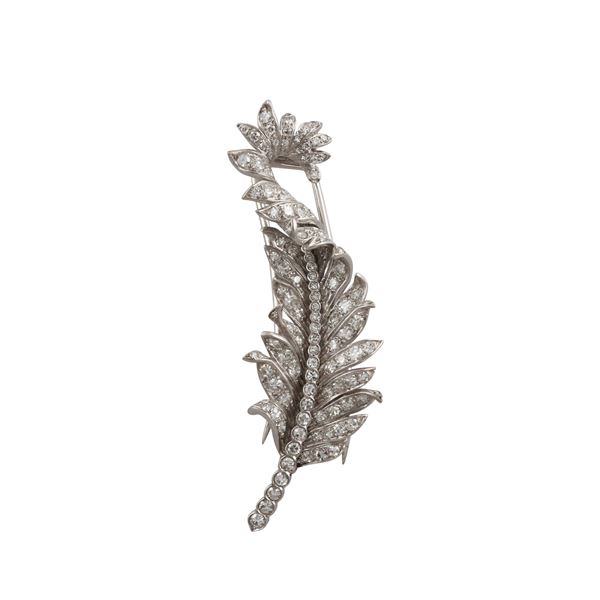 PLATINUM AND DIAMONDS BROOCH, NANNINI