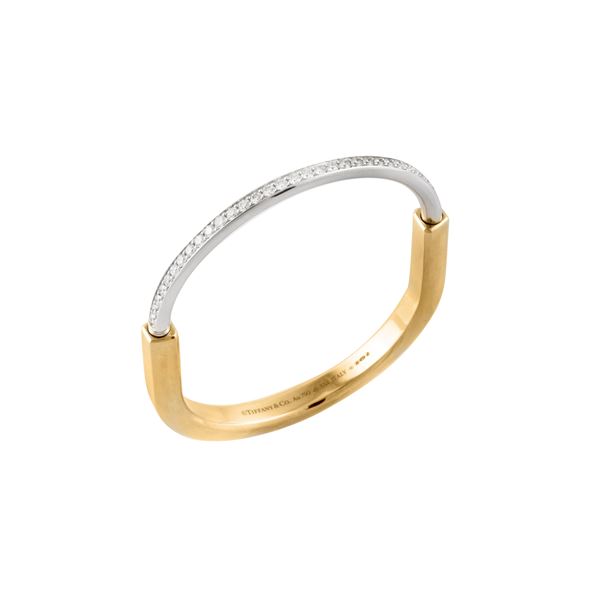 18KT GOLD AND DIAMONDS BANGLE, TIFFANY & Co. "Lock"