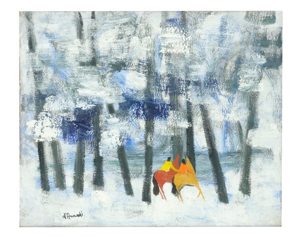 GIANRODOLFO D'ACCARDI - Cavallini nel bosco invernale